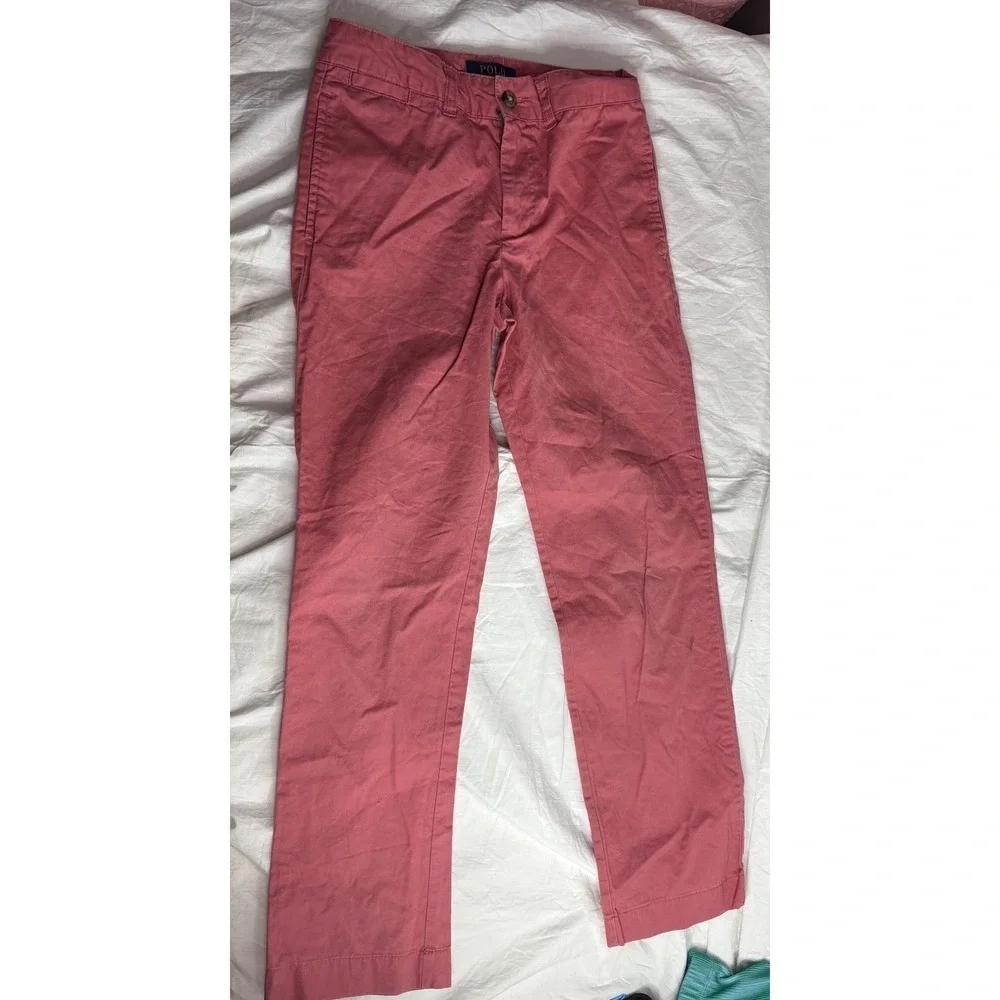 Polo Ralph Lauren Kids Chino Pants Coral Pink Size 10 Casual Cotton Blend